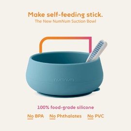 NumNum Suction Bowls for Babies & Toddlers, Extra Strong Non-Slip Suction, 100% Food-Grade Silicone, BPA-Free, Microwave & Dishwasher Safe, Baby-Led Weaning Bowls for 4+ Months & GOOtenils Mauve