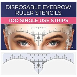 Stylia Disposable Eyebrow Ruler Stencils - Transparent Mapping Stickers