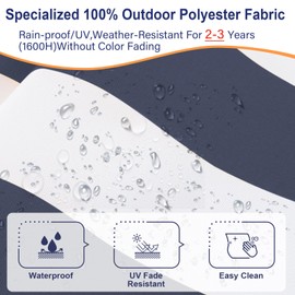 Patio Chaise Lounge mini Chair Replacement Cushion Cover,for Outdoor Kids pet Furniture Wooden Chair, Waterproof Fade Resistant Fabrics (Blue, Only 1 Cover)