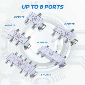 Cables Direct Online Pack of 3pc - 3 Way Bi-Directional 5-2300 MHz Indoor and Outdoor Waterproof Coaxial Antenna Splitter for RG6 RG59 Coax Cable Satellite HDTV (3 Ports)