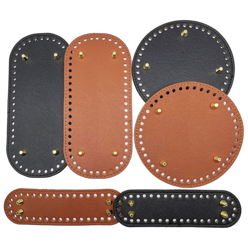 Yayatty 6 Pcs PU Leather Bag Bottom Oval Knitting Crochet