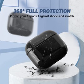 Newseego Compatible with Airpods 3 Case, Fashion Marble Pattern Design Case for Airpods 3 PC Hard Full Protective Case Skin Shockproof and Portable Cover for Airpods 3 Charging Case