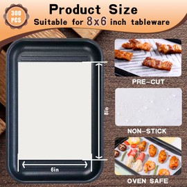 Parchment Paper Sheets 200Pcs, 6 * 8 inches Non-Stick Baking Paper,Precut Parchment Paper for Baking, Cooking, Grilling, Frying and Steaming, Fit for Quarter Sheet Pans
