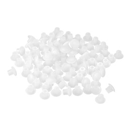 uxcell Screw Hole Plugs, 5mm(3/16") Dia PP Snap in Shelf Button Flush Type Caps for Furniture Cabinet Cupboard, Clear White 180 Pcs