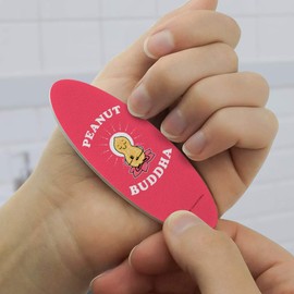 Peanut Buddha Butter Funny Humor Double-Sided Oval Nail File Emery Board Set 4 Pack