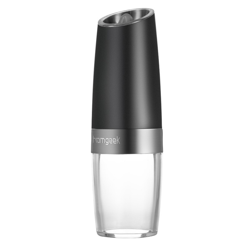 Homgeek Portable Automatic Electric Gravity Pepper Grinder Blue LED Light