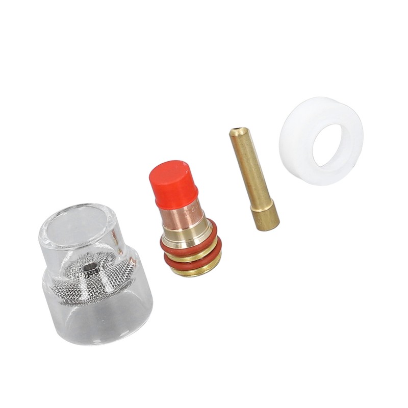 6 Pcs TIG Torch Glass Cup Collet Kit 2.4MM Glass