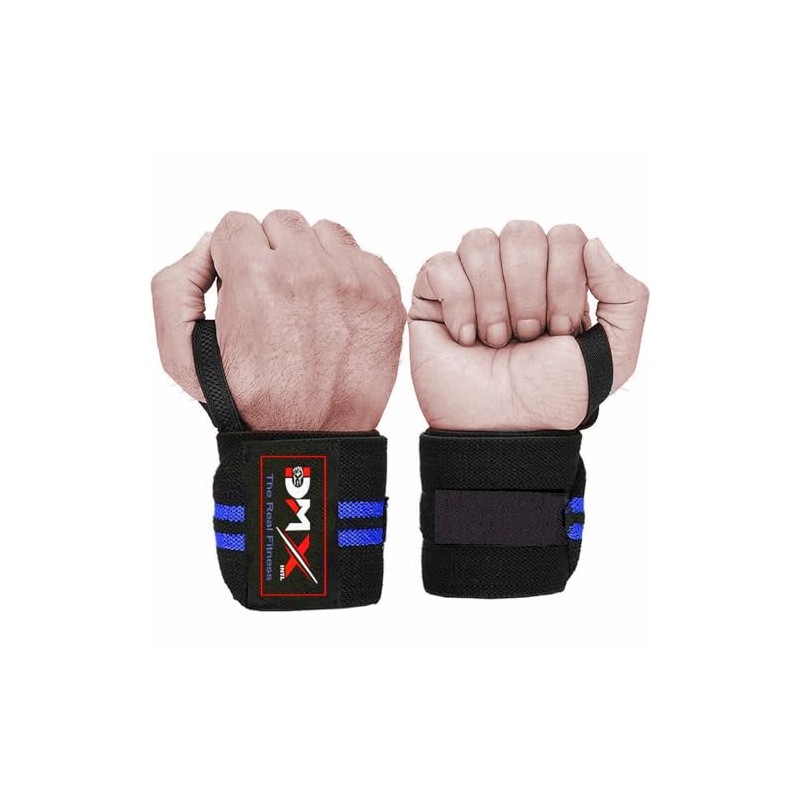 DMX INTL Weightlifting Wrist Wraps with Heavy Duty Thumb Loop