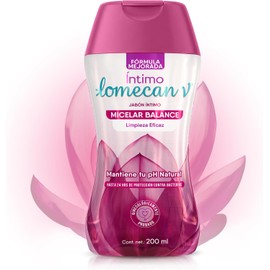 LOMECAN V Shampoo Intimo Balance Micelar, Con Micelas que atraen las impurezas, protege de malos olores y balancea el pH, con ácido láctico dermatológicamente probado, botella con 200ml