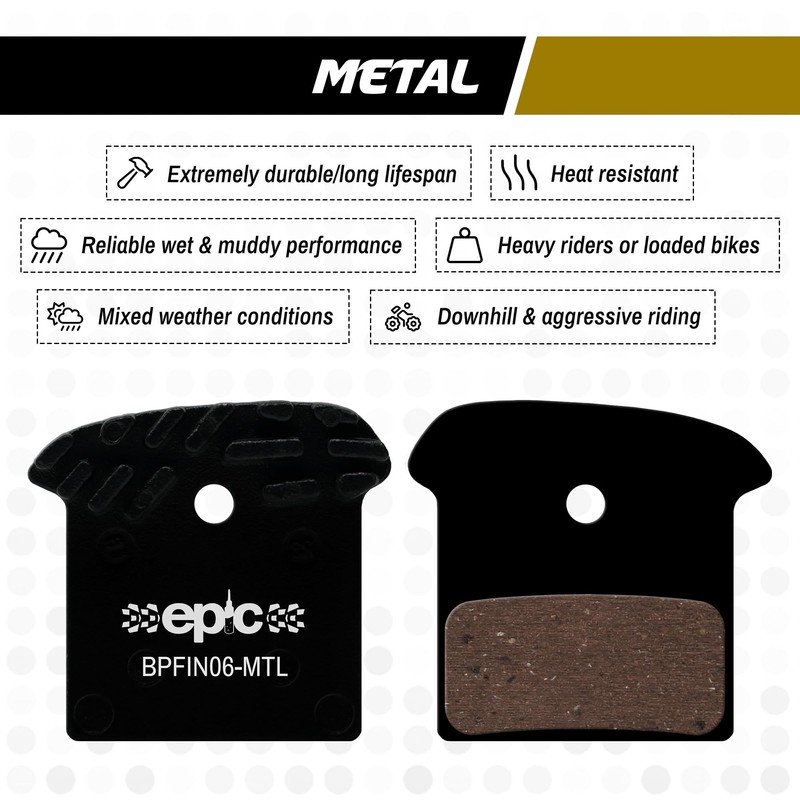 epic Disc Brake Pads with Cooling Fins | Fits J02A,