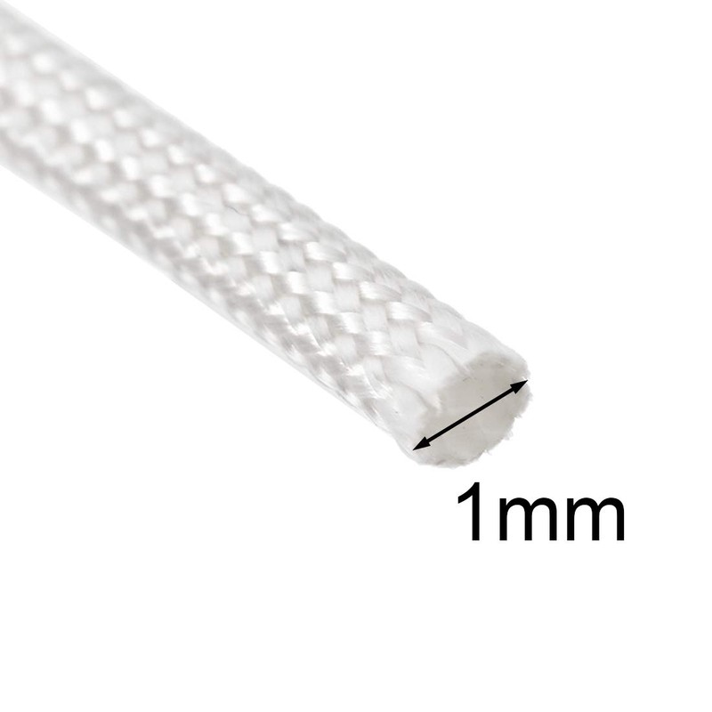 uxcell Insulation Braid Sleeve, 16.4Ft-1mm High Temp Silicone Fiberglass Sleeve