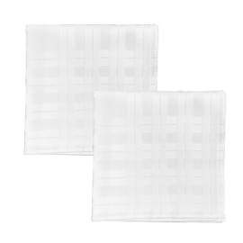 Intermode 39406001A Men's Handkerchief, Yarn-Dyed, White Handkerchief, Set of 2, Wedding, Ceremonial Occasions, Formal Occasions, 39406001A, White, Approx. 18.5 x 18.5 inches (47 x 47 cm), white