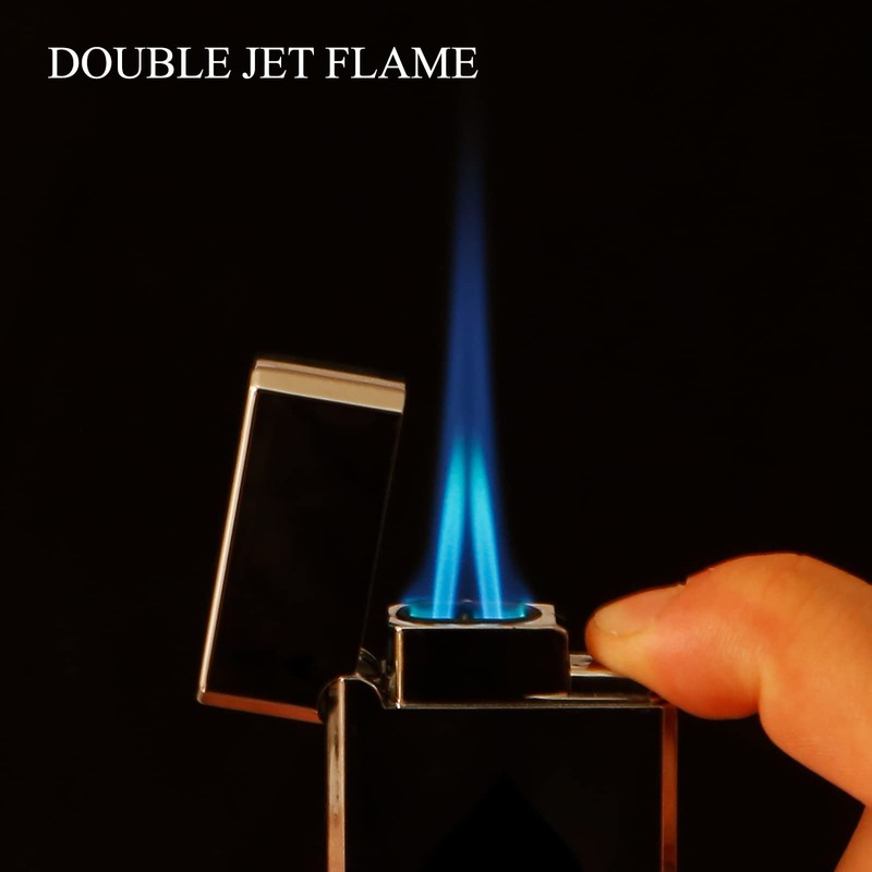Yeuligo 2 Pack Double Flame Torch Lighter, Classic Pocket Ace