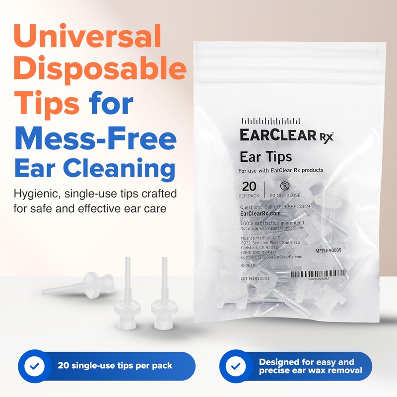 Ear Washer Universal Disposable Tips, Physician Preferred for Sterility and
