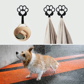 6 PCS Dog Paw Shaped Dog Leash Hook for Wall, Metal Leash Holder Wall Mounted Hanger for Coat Key Entryway Hallway Kitche Office
