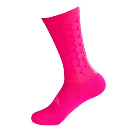 SILCA Tall Aero Cycling Socks - Super Thin Socks Unisex, aero socks designed for Aero Marginal Gains, 19.5cm cuff (as1, alpha, l, regular, regular, Neon Pink)