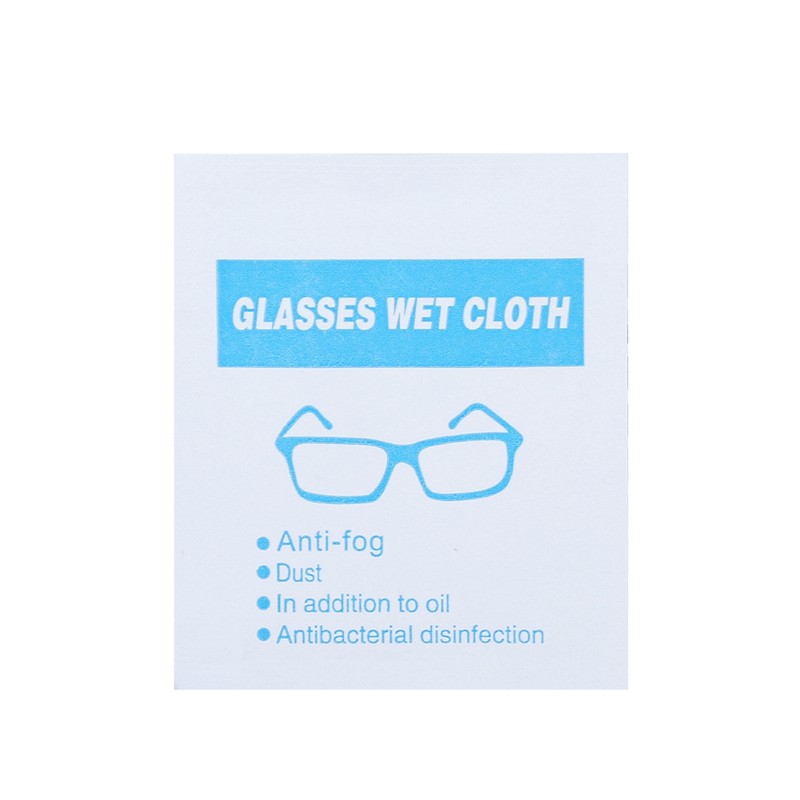 100PCS Glass Resin Lens Clean Wet Wipes Cleaning Disinfection Antibacterial