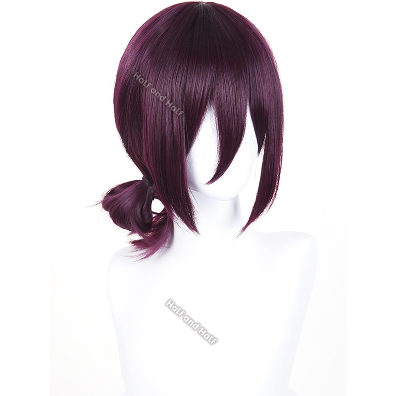 Reze Cosplay Wig Short Dark Purple Anime Cosplay Wigs with