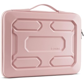 DOMISO 13.3 inch Laptop Sleeve with Handle Shockproof Waterproof EVA Protective Case for 13-13.3 inch Notebooks/13" MacBook Air/MacBook Pro Retina/Dell XPS 13/ASUS/HP, Pink