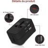 Universal Travel Socket International Adapter with Two USB Ports for