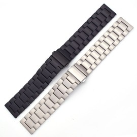 THEAGE Titanium Solid Watch Band for Mens Women, Pure Titanium Watch Straps 20mm 22mm (20mm, Silver)