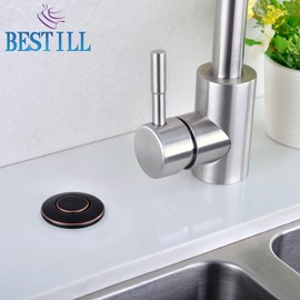 BESTILL Sinktop Switch Push Button for Garbage Disposal, Oil Rubbed Bronze/ORB 3.6" Long On/Off Air Button with Brass Cover, Compatible with all Power Modules