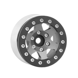 WONFAST 4PCS 1.55 Inch Beadlock Wheel Rims Aluminum Alloy Metal 6Spoke Wheel Rim Hubs Replacement Upgrade Part for 1/10 RC Crawler Car for Axial SCX10 AX90069 D90 TF2 CC01 Tamiya (Gray)