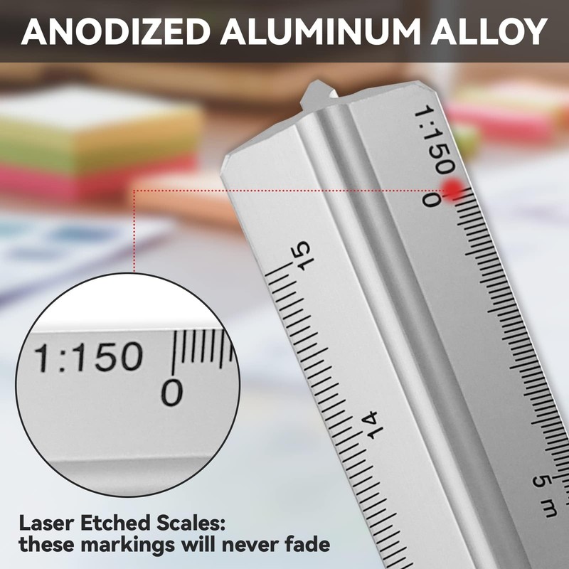 SZXMDKH 1:20 1:25 1:50 1:75 1:100 1:150 Triangular Scale Ruler