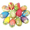 Vintage-Inspired Easter Decor: Set of 12 Paper Mache Foam Egg Hanging Ornaments