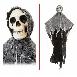 Halloween Skeleton Hanging Decoration for Parties and Haunted Spaces – Lightweight Skull Ghost Prop for Indoor & Outdoor Holiday Displays