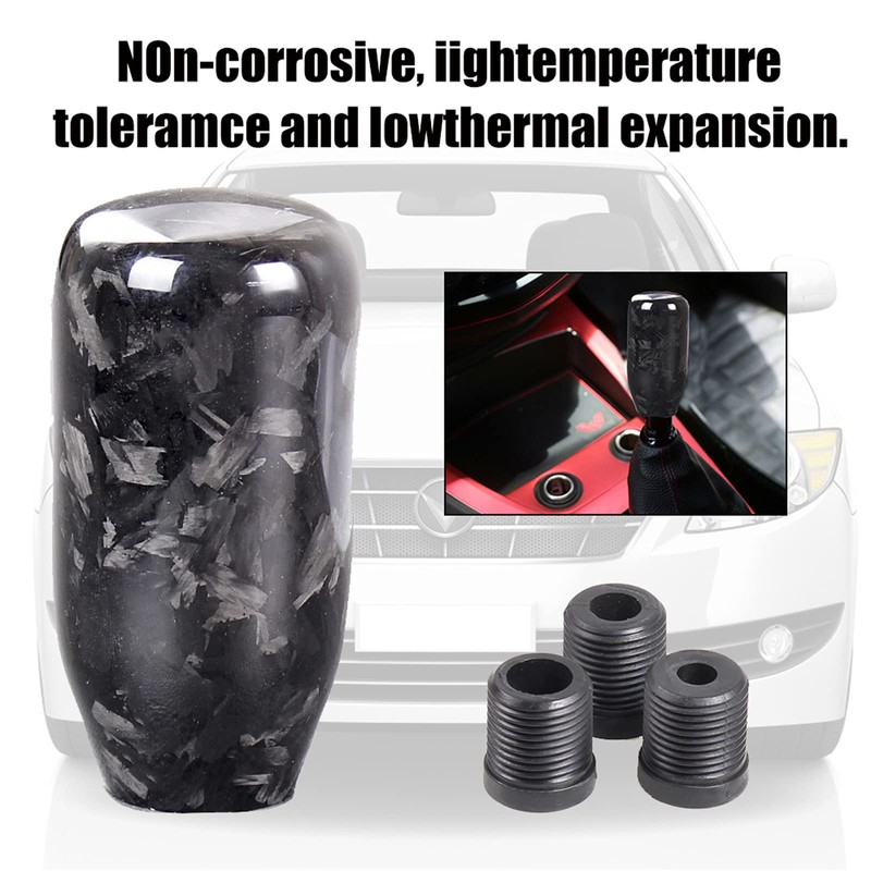 muge racing Gear Shift Knob,Universal Carbon Fiber Forged Pattern Car