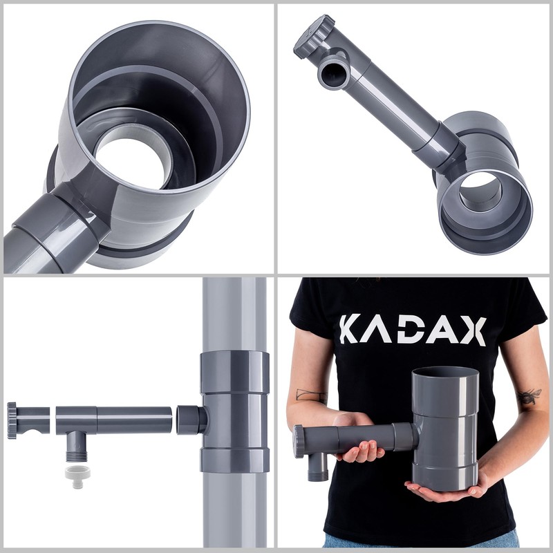 KADAX Rain Collector 100 mm, Rainwater Collector for Downpipe, Rain