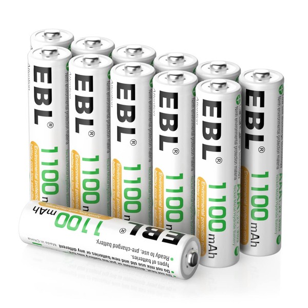 EBL Rechargeable AAA Batteries 1100mAh Ni-MH AAA Rechargeable Batteries 12 Pack