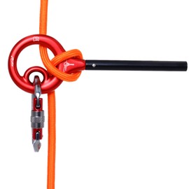 AOKWIT 9 Rescue Figure, Upgrade 8 Descender Climbing Gear Downhill Equipment Easy Operation Rigging Plate Aluminum Alloy Rigging Plate for Rock Climbing Belaying and Rappeling Device (Red)