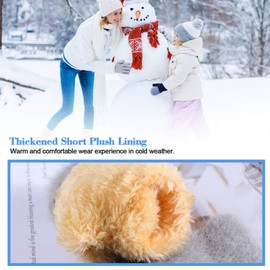 TAGVO 2 Pairs Baby Warm Knitted Mittens, Soft Thick Windproof Girls Boys Kids Gloves Fleece Lined Thermal Elastic Toddler Knitted Mittens Gloves (Aged 0~2 Years)