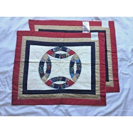 Case Wedding Ring Quilted Shams  Standard Size 21”x27” Set Of 2