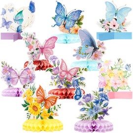 Tasodin 10 Pcs Butterfly Centerpieces for Tables Spring Butterfly Flowers Theme Table Decorations, Butterfly Honeycomb Table Centerpiece for Birthday Party Baby Shower Decor