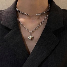 Stocking Stuffers Gifts for Women Safety Pin Necklace for Women Paperclip Chain Necklace Choker Charm Necklace Safety Pin Pendant Necklace Crystal Cuban Link Chain Necklace Trendy Stuff