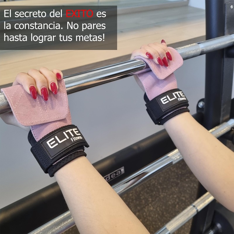 Elite Fitness Calleras de Cuero para Gimnasio, Protectores de Mano
