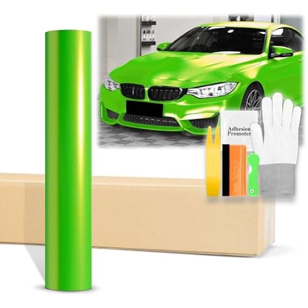 48"x60" (4FTx5FT) Apple Green Matte Metallic Satin Pearl Vinyl Wrap
