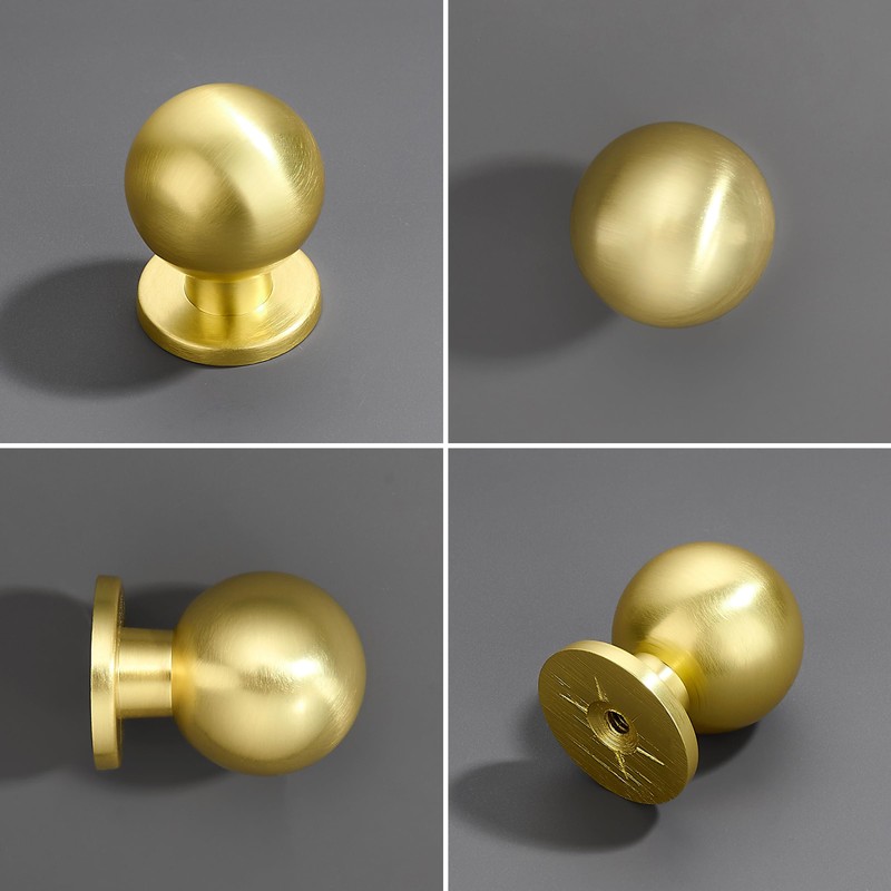 Dosoye 2 Pack 1 Inch (25mm) Diameter Solid Brushed Brass