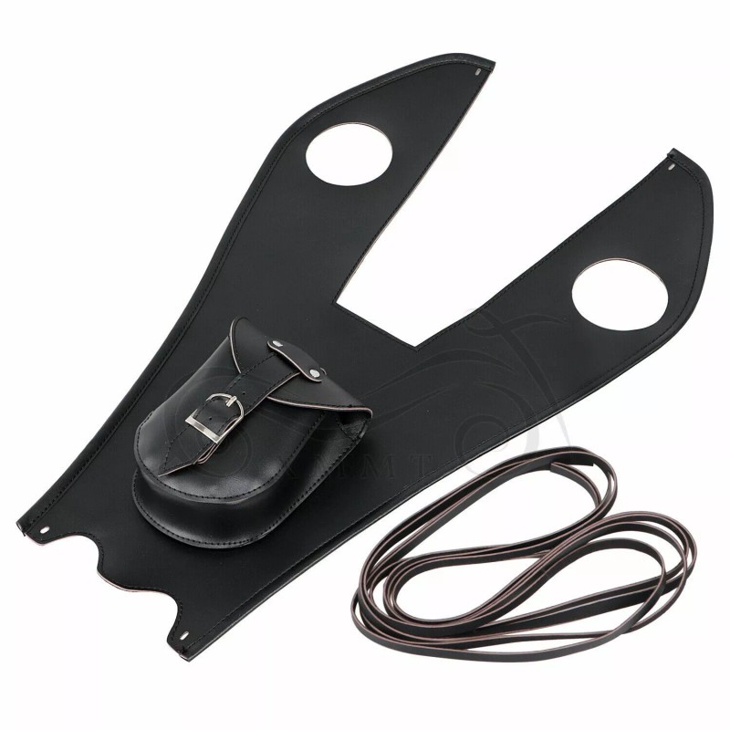 Generic Black Leather Gas Tank Bag Panel Cover Pad W/