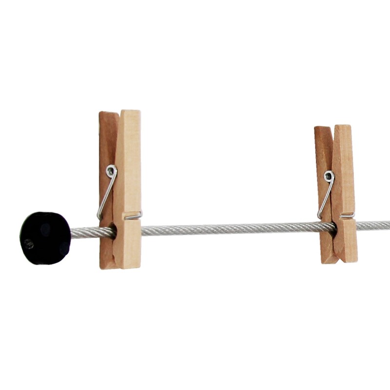 LeTOMA - High-quality steel photo rope with rustic wooden clips