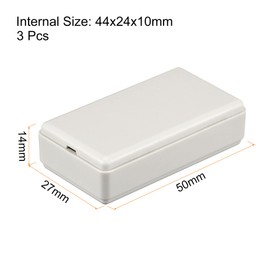 sourcing map Mini Dustproof Junction Box 50x27x14mm ABS for Electrical Project (Gray, Pack of 3)