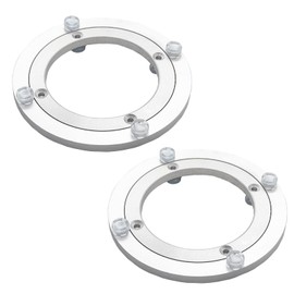 Adyoney 2Pcs 140mm / 5.51" Aluminum Alloy Lazy Susan Turntable Bearings, 6" Round Rotating Bearing Turntable Base(Base Only), for Kitchen Storage, Corner Shelves, Book Rack