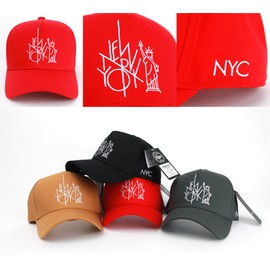 FLIPPER NYC New York Statue of Liberty Embroidered Cap, Men's, Deep, Large Size, Korean Brand, Hat, Hat, red