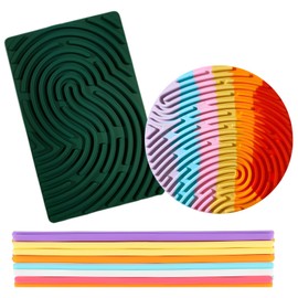 PLYSDI 2PCS Juguetes Sensoriales para niños, Silicona Tabla de Actividades Sensoriales, de Dos Caras Fidget Toys, para el Estrés, la Ansiedad, el TDAH y el Autismo Tablero Sensorial