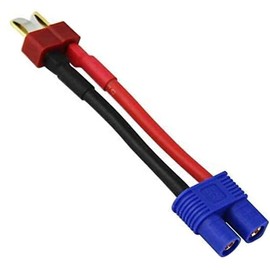 JIECHUN 4pcs RC LiPo Battery Connector Adapter Compatible with EC3 to Deans T Male Female Connectors ESC Charger(2 Pairs)