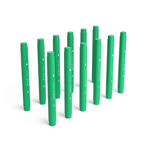 TRU RED Pen Permanent Markers, Twin Tip, Green, 36/Carton (TR57833VS)