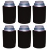Blank Thick Foam Old School Can Cooler (6 Pack, Black)